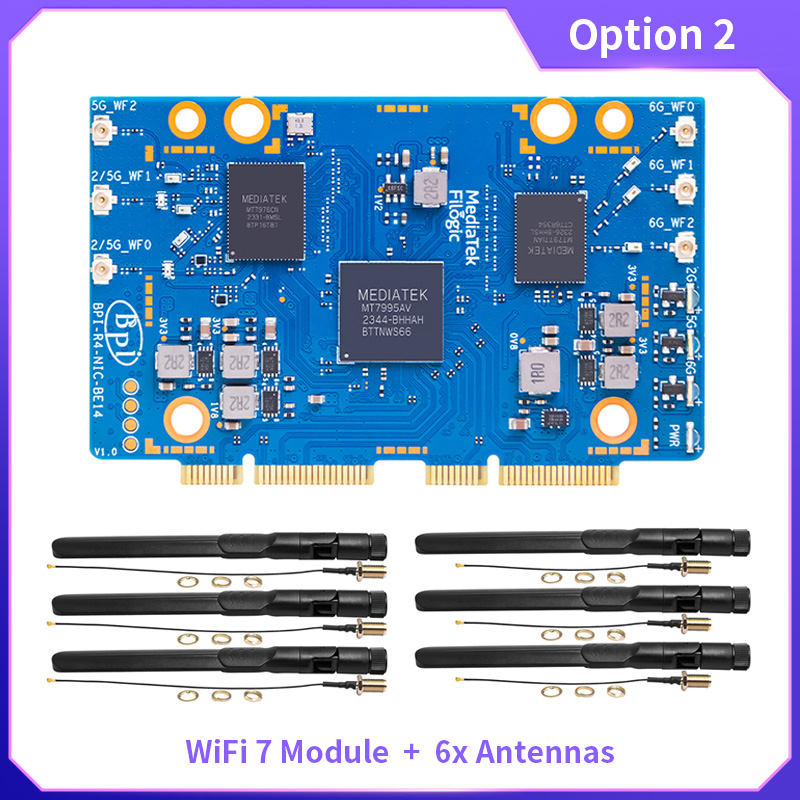 Bananapi Bpi R4 Wifi 7 - BPI-R4-NIC-BE14 WiFi 7-module met MediaTek MT7995AV