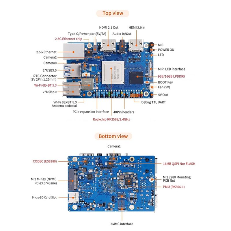ABRI-For Orange Pi 5 Ultra RK3 - Rk3588 Mini Pc Board recensie en prijs